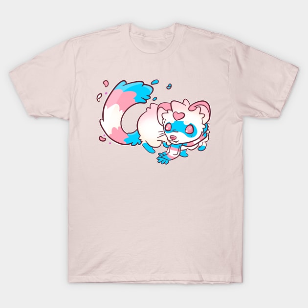 Trans Pride Ferret T-Shirt by BubblegumGoat